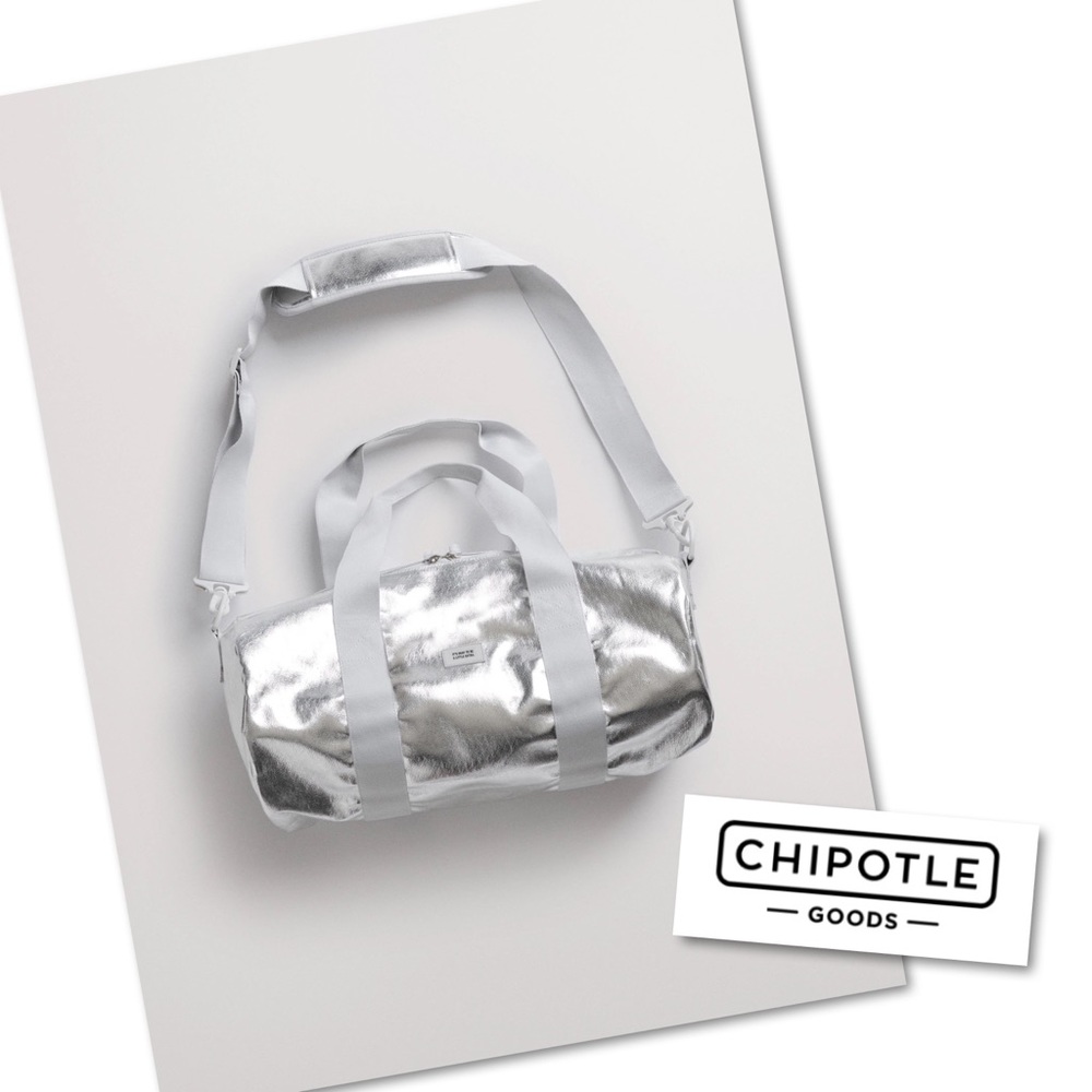 Chipotle goods: Chipotle Foil Gym Duffle Bag (unisex)